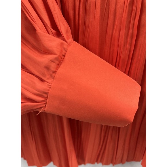 COS Women’s Pleated Long Sleeve Cape Style Open Sleeve Blouse Orange Size 38 (S) - Picture 5 of 14